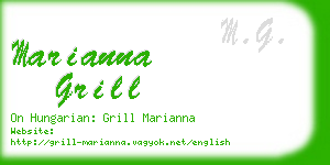 marianna grill business card